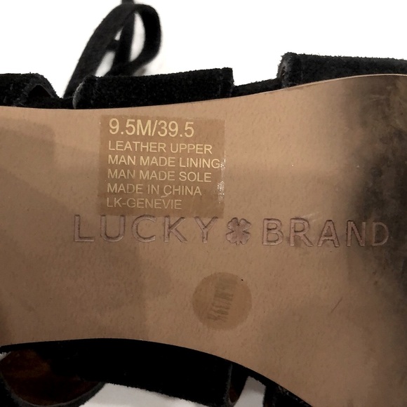 Lucky Brand Genevie Black Suede Cage Heel Sandal - Picture 6 of 8